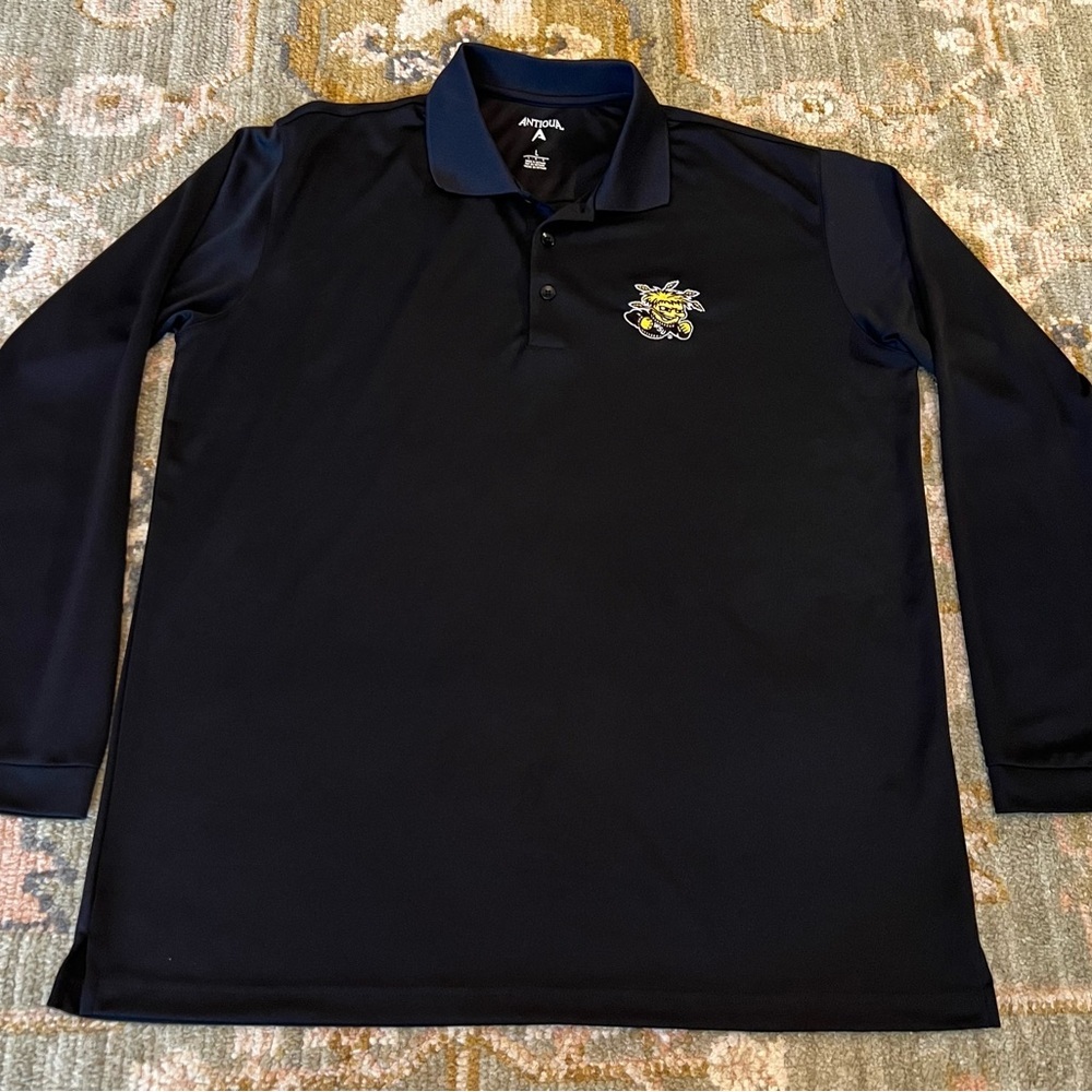 Wichita State Shockers Antigua LS Polo Shirt Men’s Size Large Black‎